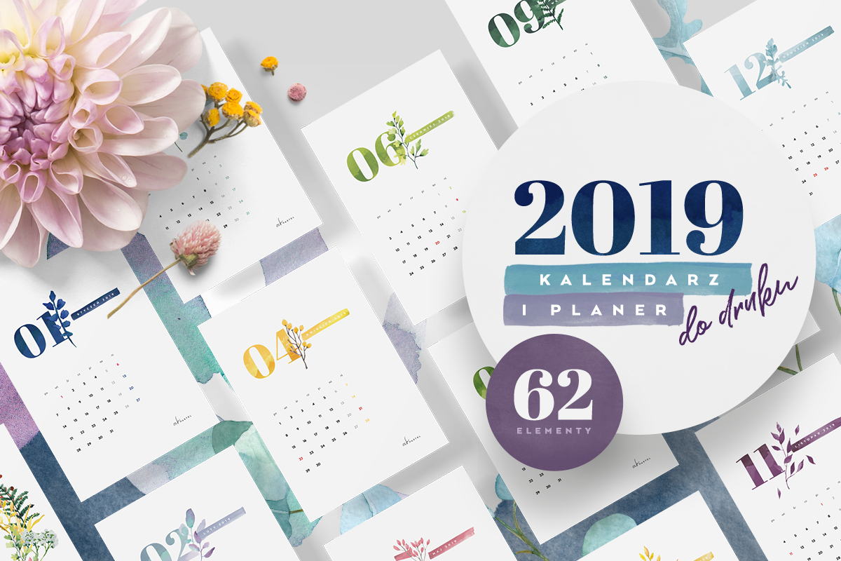 Kalendarz i planery 2019 do druku (MEGA PAKA)